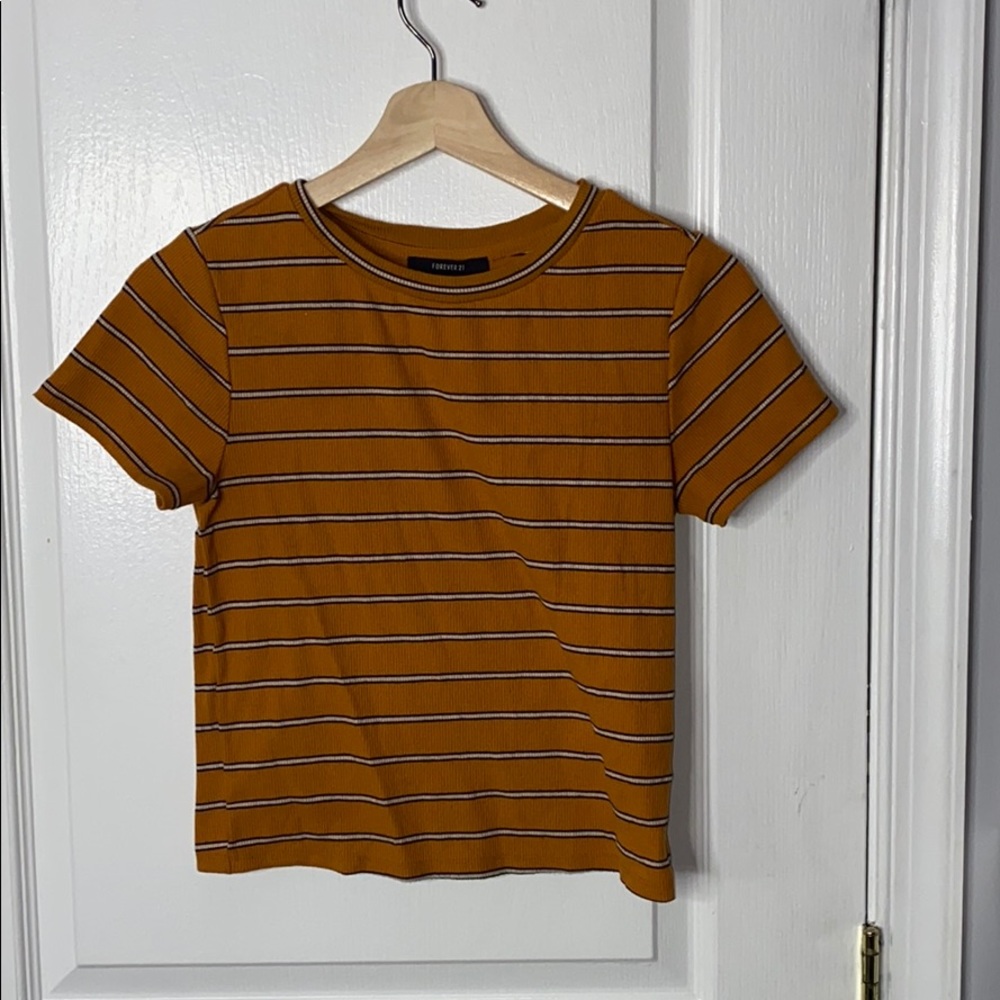FOREVER 21 STRIPED CROP TOP